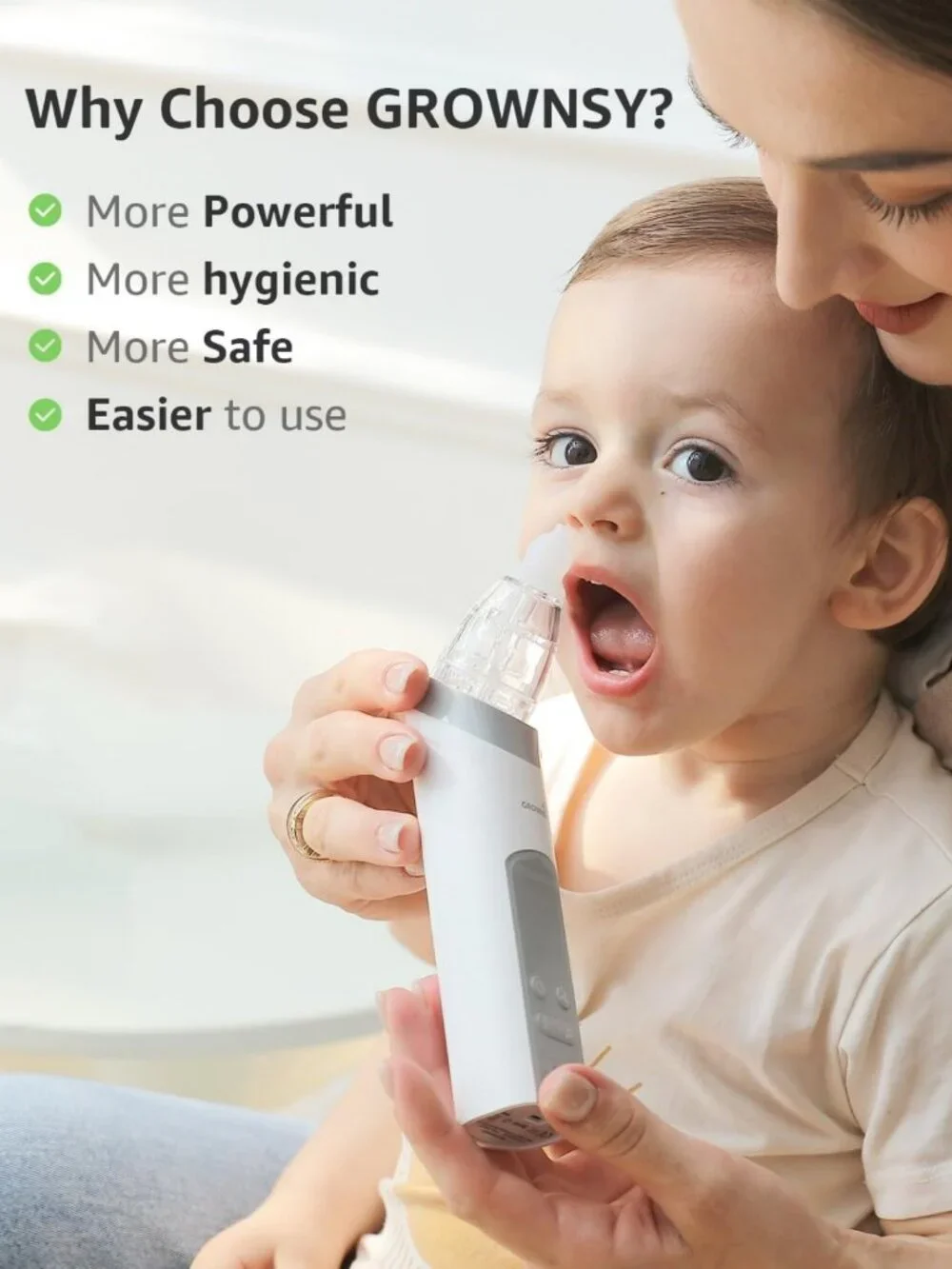 Electric Baby Nasal Aspirator, Powerful Suction Nose Cleaner with Music & Light